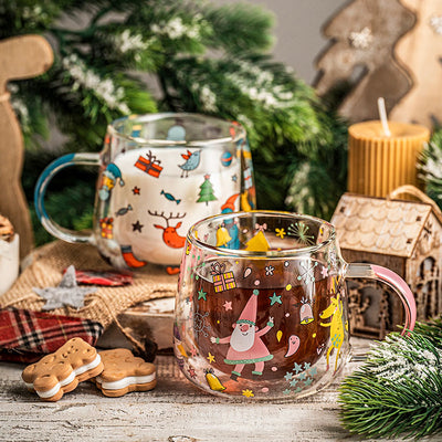 Christmas Double Wall Glass Cup - HGHOM