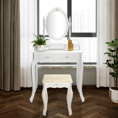 Classic Style Dressing Table, Table and Chair Set - HGHOM