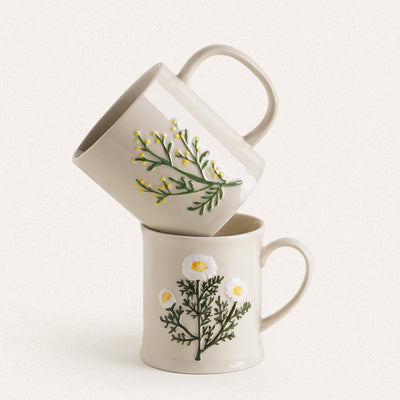 Hand-Painted Embossed Flower Mug - Small - HGHOM