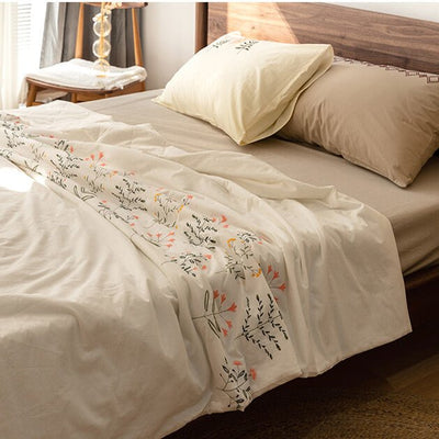 Lightweight Washed Cotton Embroidered Quilt - HGHOM