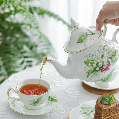 Lily of the Valley Bone China Teapot Set - HGHOM