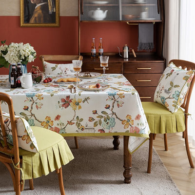 Spring Floral Cotton And Linen Tablecloth - HGHOM