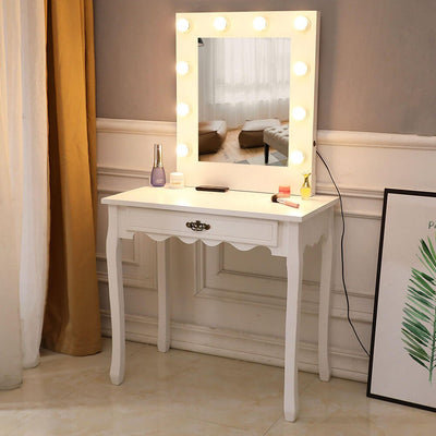 Square Mirror with Lighted Dresser - HGHOM
