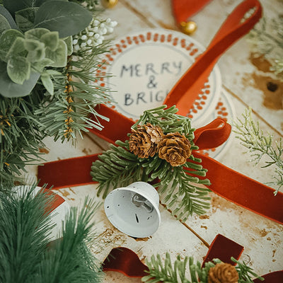 Christmas Bow Pine Cone Bell Pendant - HGHOM
