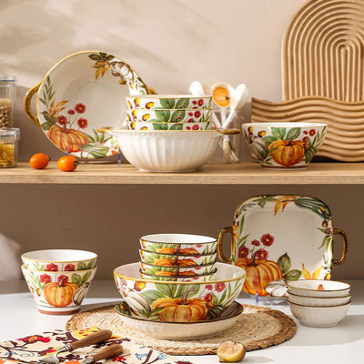 Pumpkin Ceramic Dinnerware Set - HGHOM