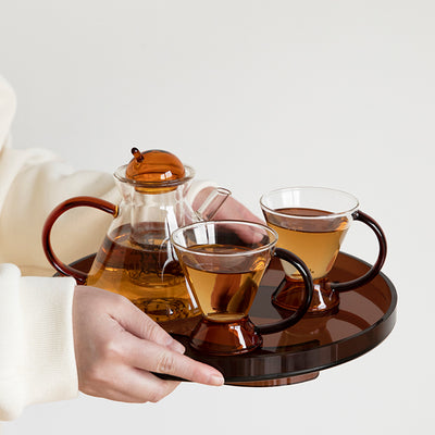 Classic Brown Glass Teapot Set - HGHOM