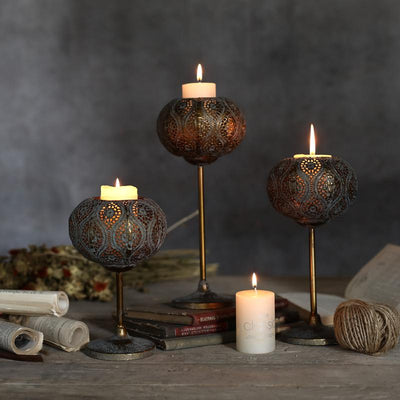 Antique copper retro candlestick ornaments - HGHOM