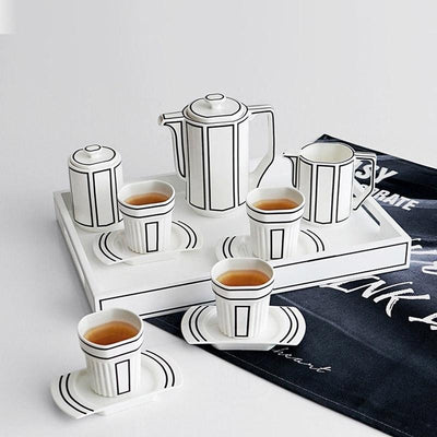 Bone China "Simple Lines "Teapot Set - HGHOM