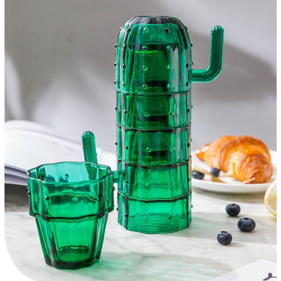 "Cactus" Glass Cup Set - HGHOM