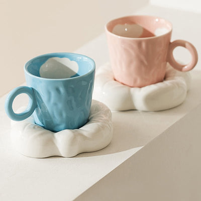 Cloud Ceramic Cups and Saucers - HGHOM