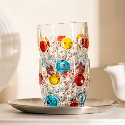 Modern Housewife Glass Cup with girl-painted design, ideal for beer and juice