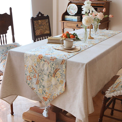 Cotton and Linen Retro Pastoral Style Table Runner - HGHOM