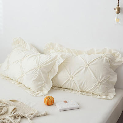 Cotton Pillowcase With Ruffle (Set of 2) - HGHOM