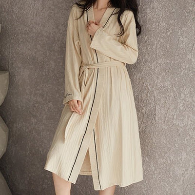 Cotton Striped Dressing Gown - HGHOM