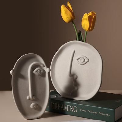 Creative Human Face Ceramic Vase - HGHOM