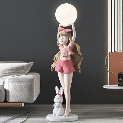 Cute Rabbit Girl Floor Lamp - HGHOM