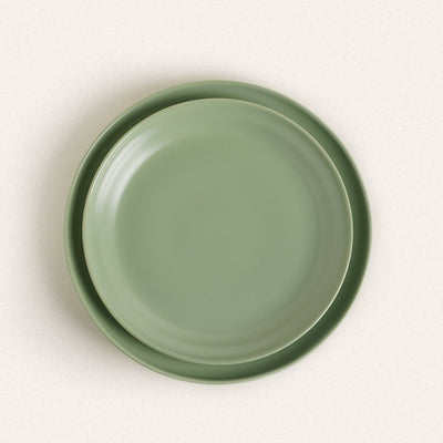 Elegant Green Ceramic Dinner Plate - HGHOM