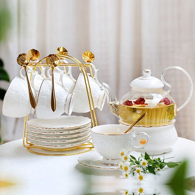 Embossed Rose Teapot Set - HGHOM