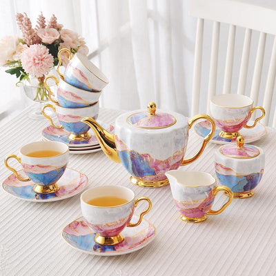 Fine Bone china “Sunset Glow” Tea Pot Set - HGHOM