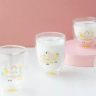 Flamingo Double Glass Cup - HGHOM