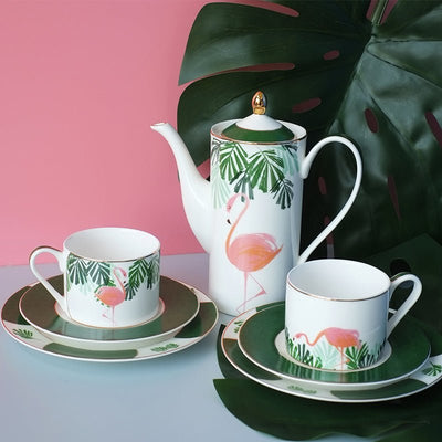 Flamingo Pattern Tea Coffee Cup Set - HGHOM
