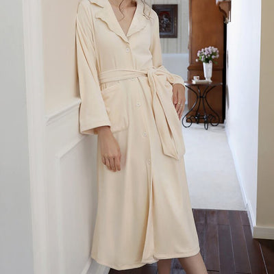 Flannel Lapel Dressing Gown - HGHOM
