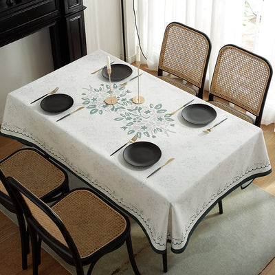 Flower Design Cotton and Linen Tablecloth - HGHOM