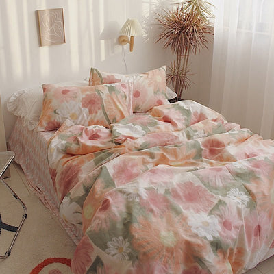 Flower Printed Cotton Bedding - HGHOM