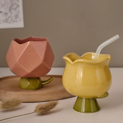 Flower Shaped Ceramic Coffee Mug - HGHOM