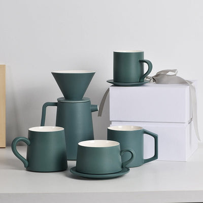 Forest Green Coffee Cup And Saucer - HGHOM