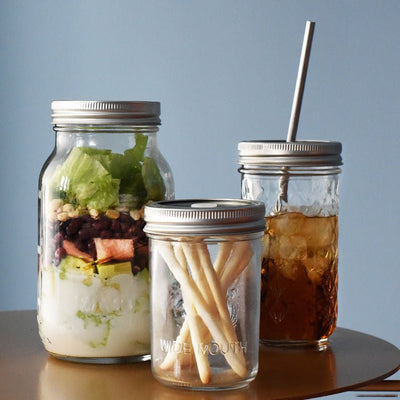 Glass Water Cup With Lid Sealed Jar With Straw - HGHOM