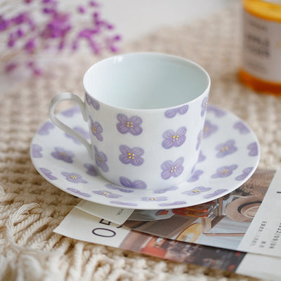 Hand Embossed Ceramic Coffee Cup & Saucer - HGHOM
