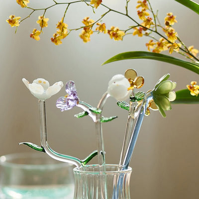 Heat Resistant Glass Floral Stir Bar - HGHOM
