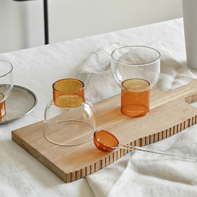 High and Low Bottom Shape Glass Cup Set - HGHOM