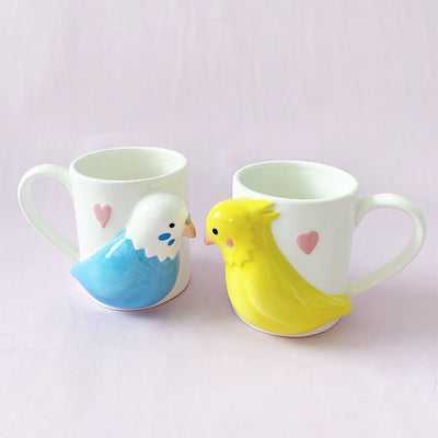 Kissing Bird Ceramic Couple Pair Cup - HGHOM