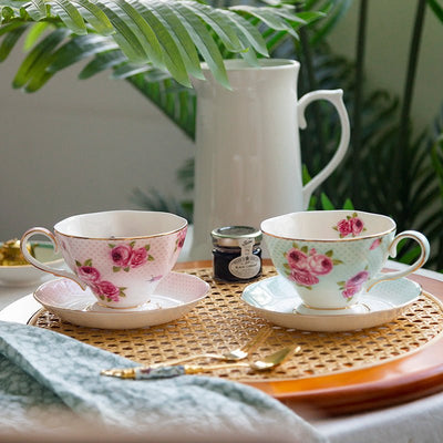 Lotus Mouth Rose Coffee Cup & Saucer - HGHOM
