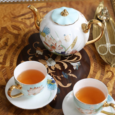 Lotus Pattern Coffee Tea Cup Set - HGHOM