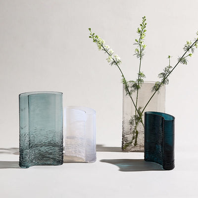 Moon Shaped Clear Glass Vase - HGHOM