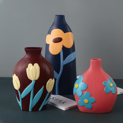 Painted Ceramic Vase - HGHOM