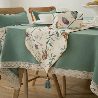 Plants And Spring Birds Table Runner - HGHOM