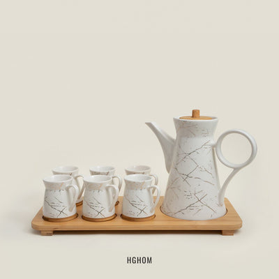 Porcelain Wood Teapot Set - HGHOM