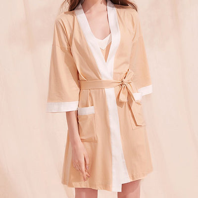Pure Cotton Simple Dressing Gown - HGHOM