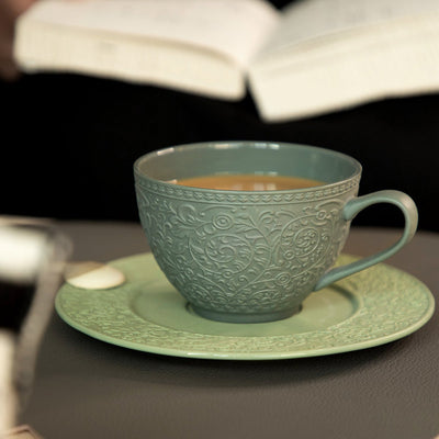 Retro Court Style Coffee Cup And Saucer - HGHOM