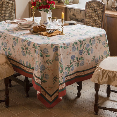 Rose Printed Linen Tablecloth - HGHOM