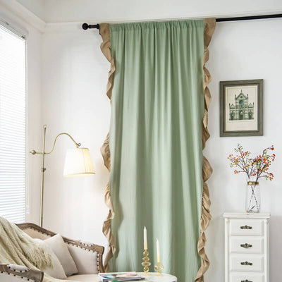 Ruffled Washed Cotton Curtains - HGHOM
