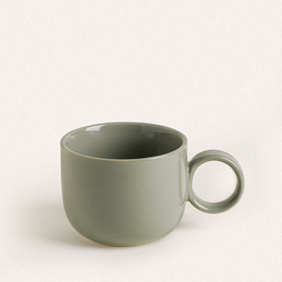 Simple Gray Green Ceramic Mug - HGHOM