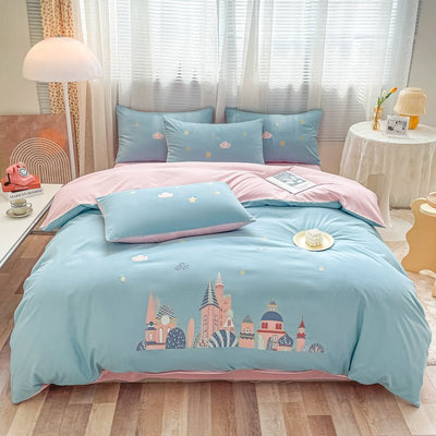Skin-friendly Material Rmbroidered Children's Bedding Set Cute Cartoon Bedding - HGHOM