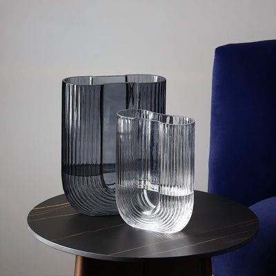 U-Shaped Clear Glass Vase - HGHOM