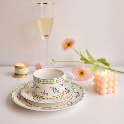 Vintage Rose Coffee Cup and Saucer - HGHOM