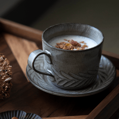 Wheat Ear Stoneware Coffee Cup - HGHOM